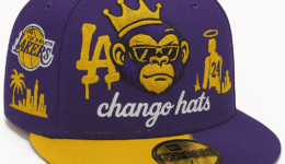 Lakers-Inspired Cap with Monkey Mascot